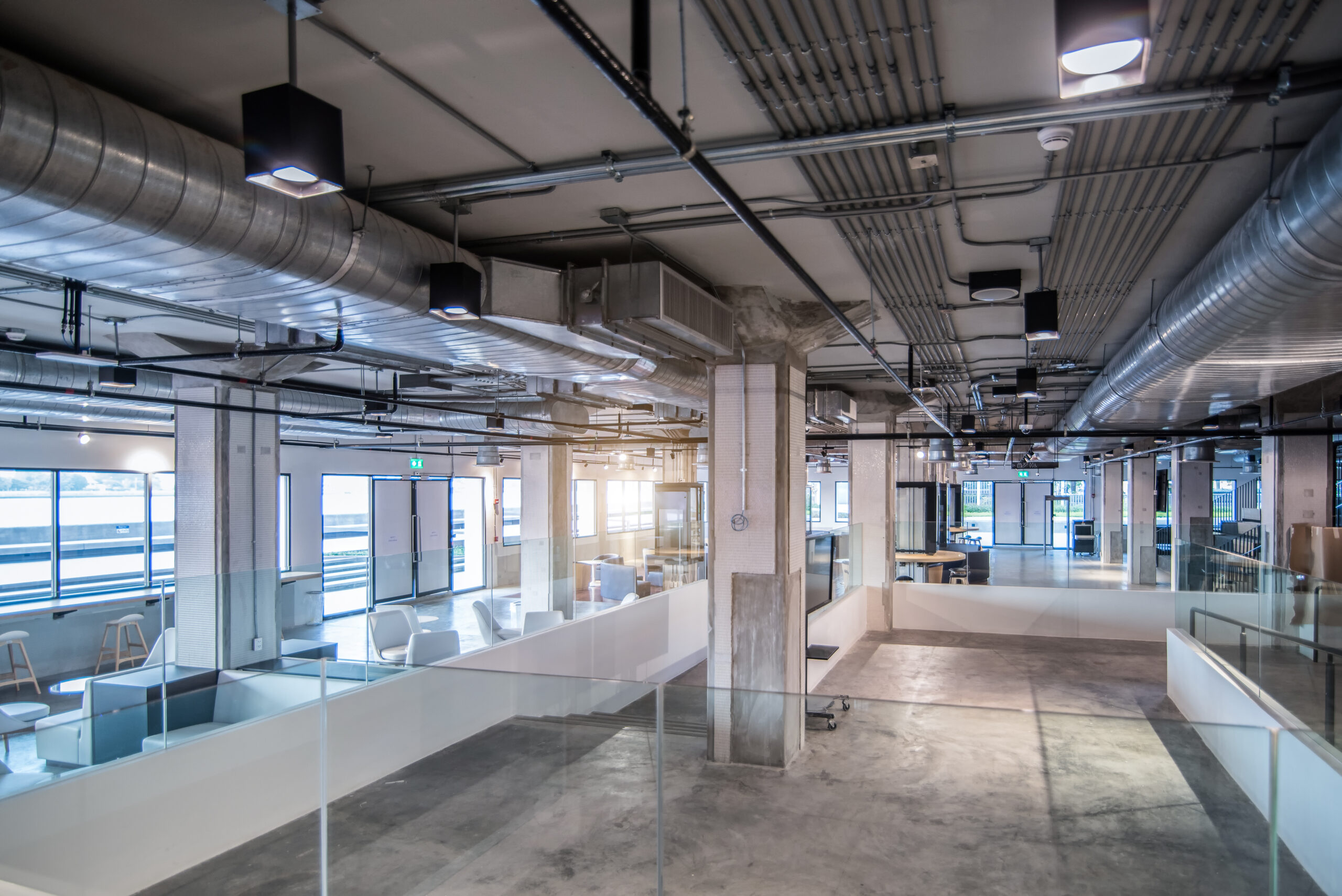 Steel studs used to frame in a large commercial building. Commercial Build-Outs Done Right Serving Baton Rouge Office Spaces